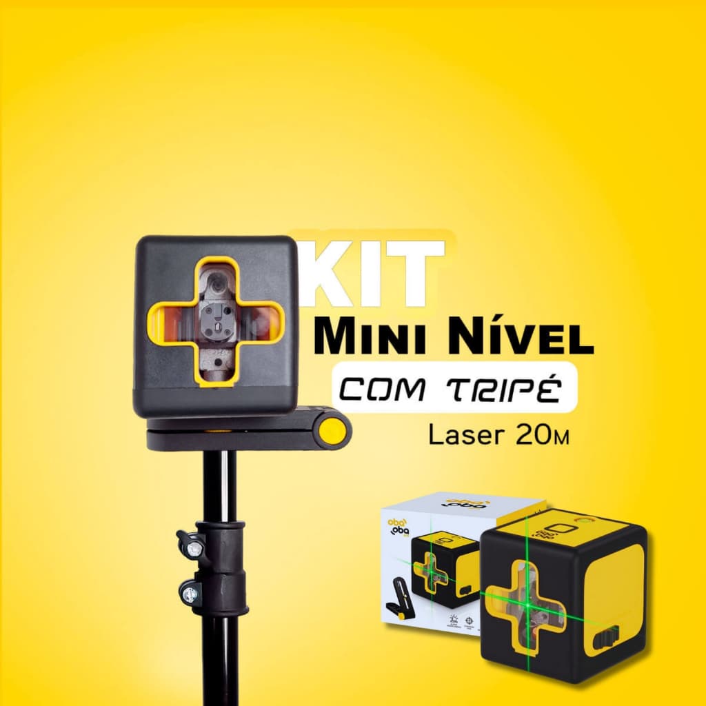 Kit Mini Nível Laser autonivelante 20m com Tripé [2 Linhas]
