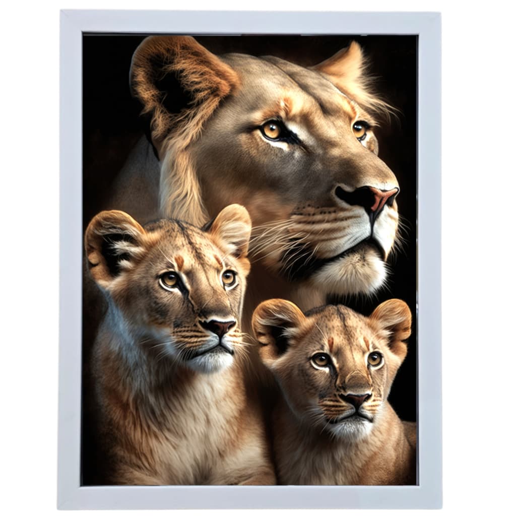Quadro de Madeira Moldura Branca Lisa Moldart com Diversas Tamanhos e Imagens para Decoração, Sala de Estar