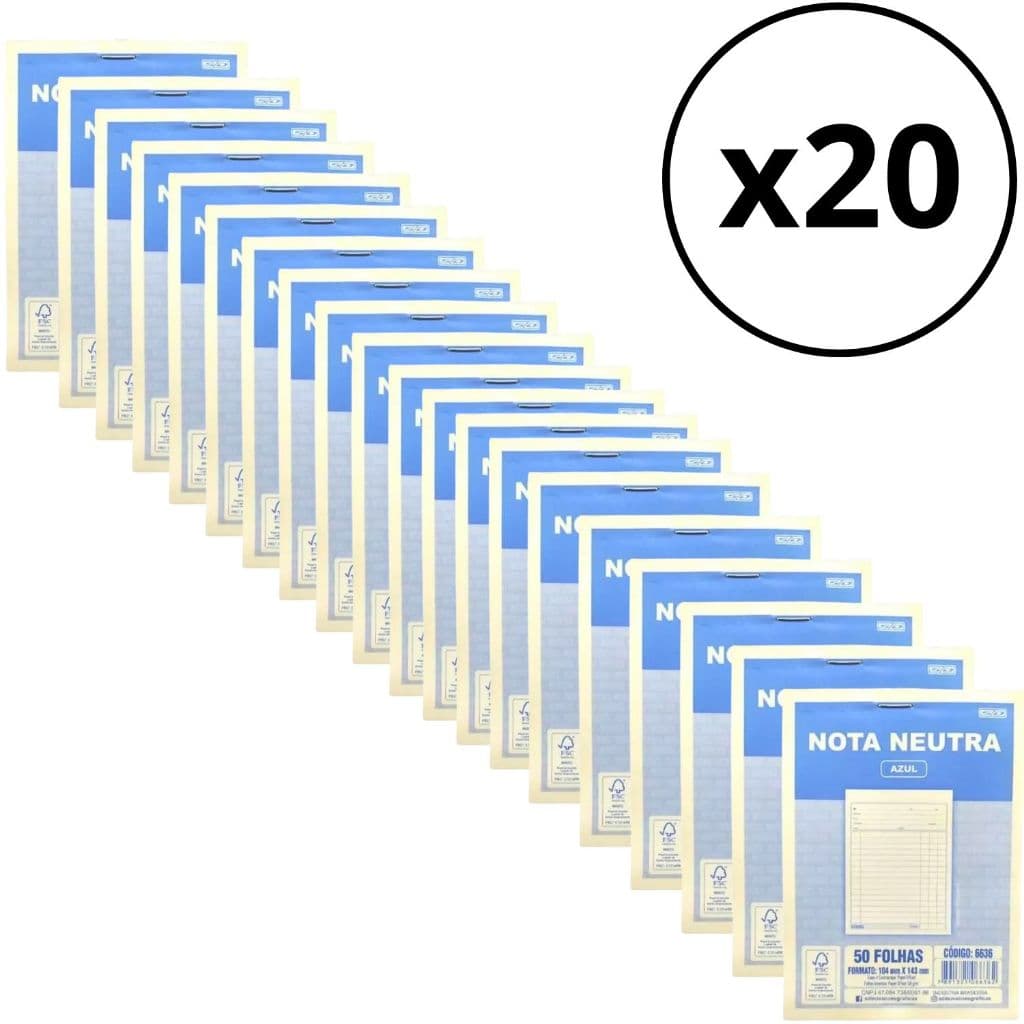 Talão Pedido Nota Neutra Azul 50 Folhas 104mmx143mm