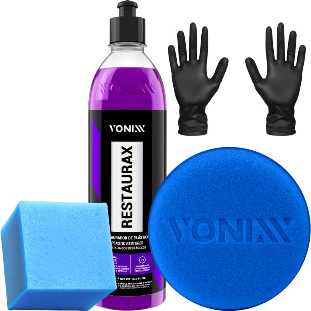 RESTAURAX VONIXX KIT RESTAURADOR PLÁSTICOS 500ML APLICADOR + LUVA