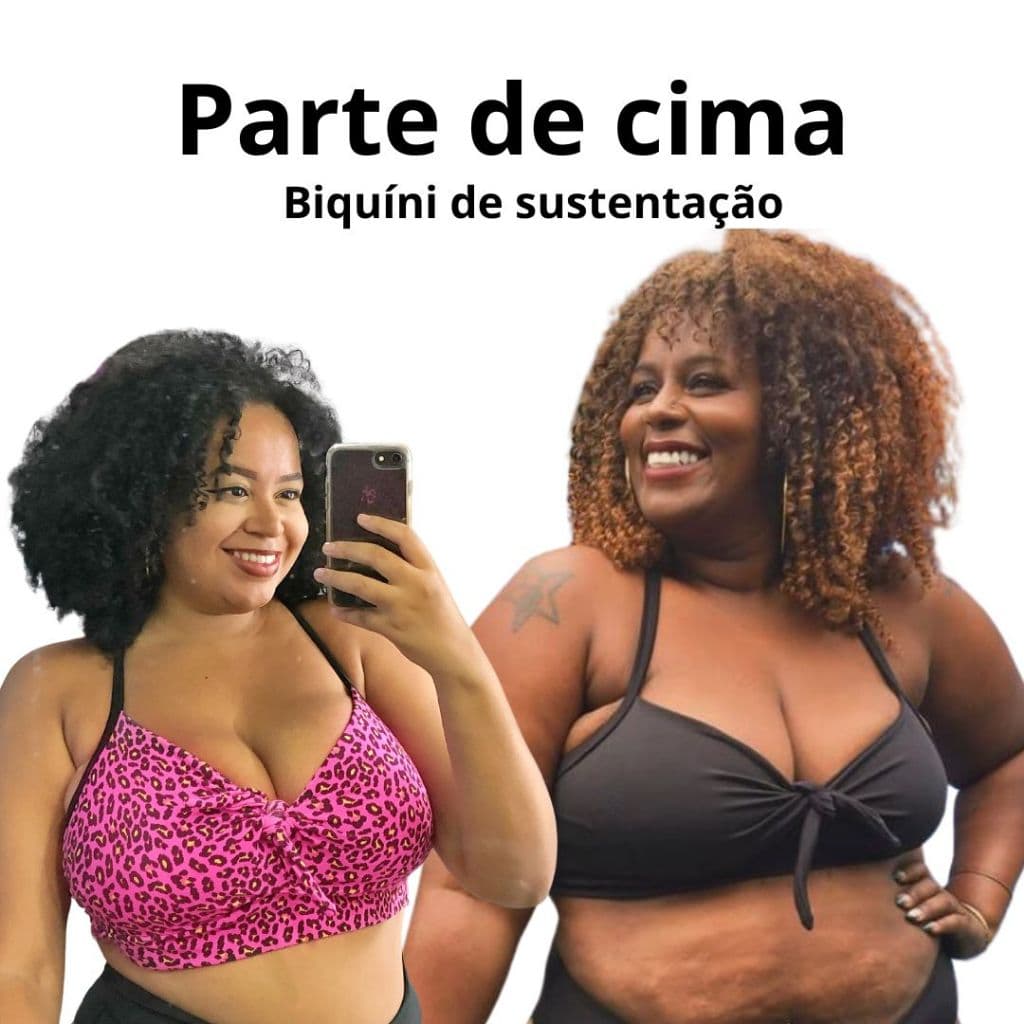 Parte de cima Biquíni Plus Size de sustentação regulável para bustos do 46 ao 60