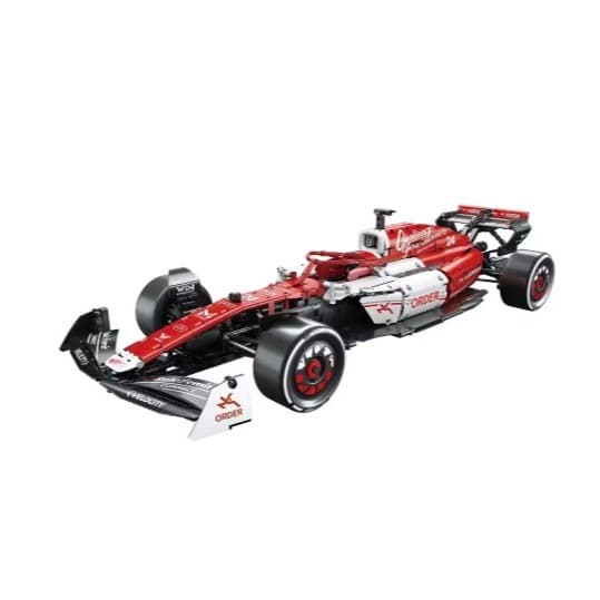 Bloco de Montar fórmula 1 Alfa Romeo ORLEN C42 - 1770 Peças + Suporte de Parede de Brinde.