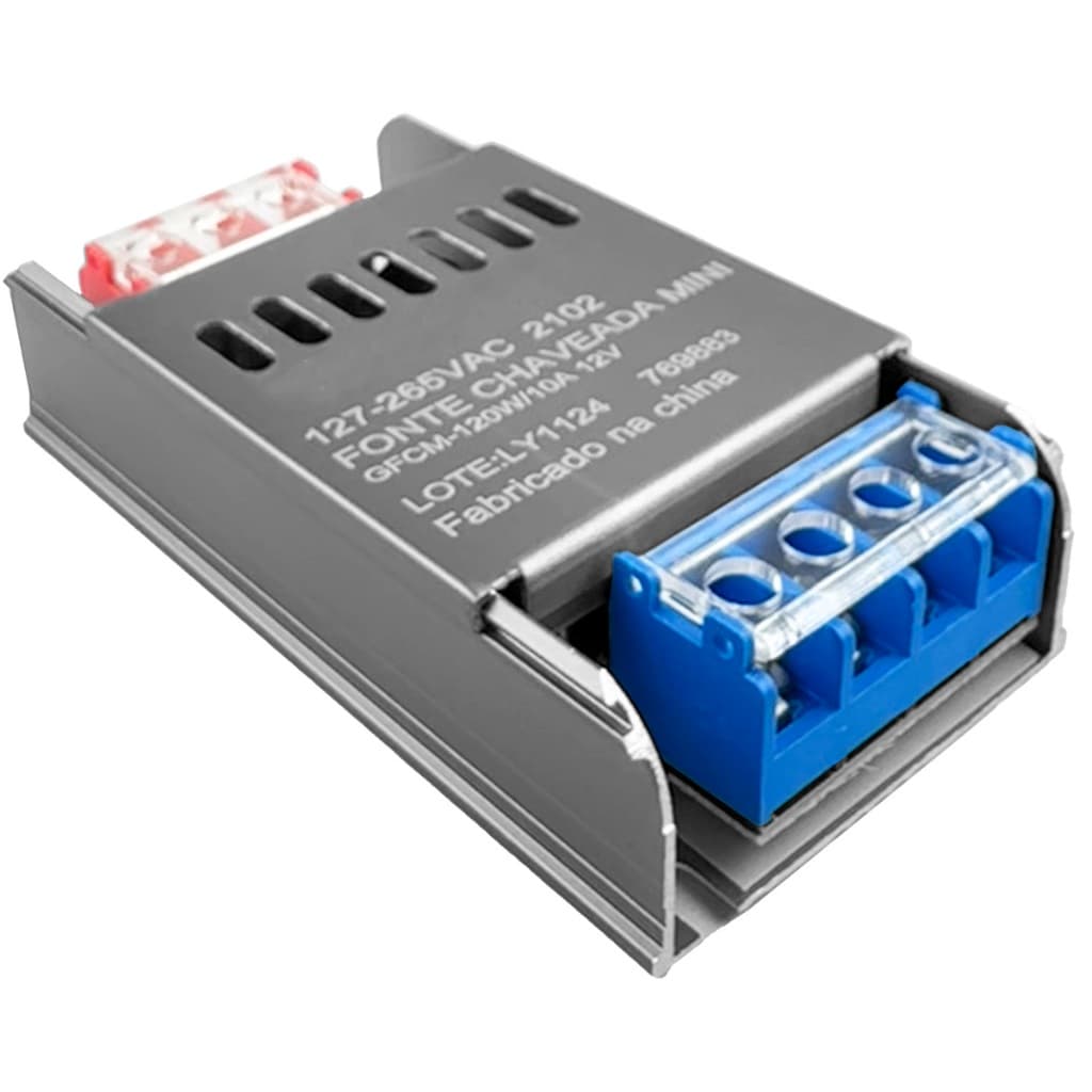 Fonte Chaveada Mini Slim 12v 10a 120w Bivolt Led Eletrônicos