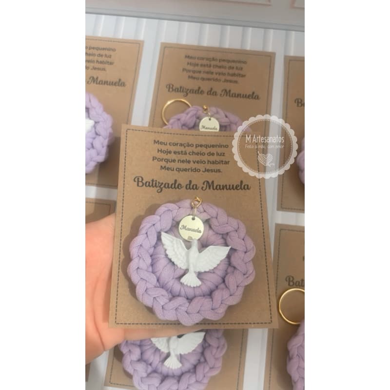 Chaveiro Lembrancinha Batizado Primeira Comunhão Crisma Casamento Divino Espírito Santo