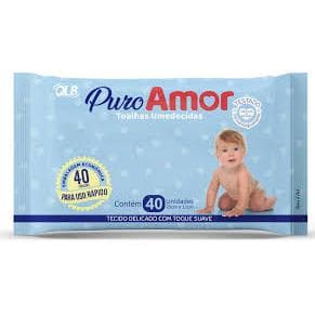 Toalhas Umedecidas Puro Amor - 40 Unidades
