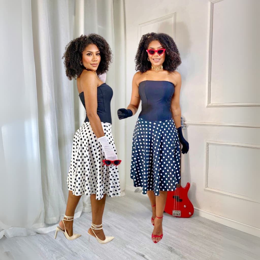 Vestido Midi Curto Tomara que Caia Feminino Anos 60 e 80 Moda Retrô