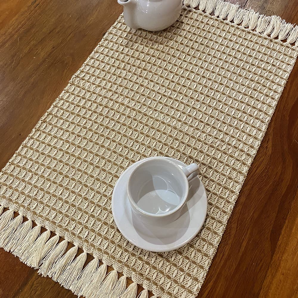 Kit Jogo Americano Algodão Mesa Posta Lugar Peça Americana Caramelo Artesanal 2 Pçs | 4 Pçs  | 6 Pçs