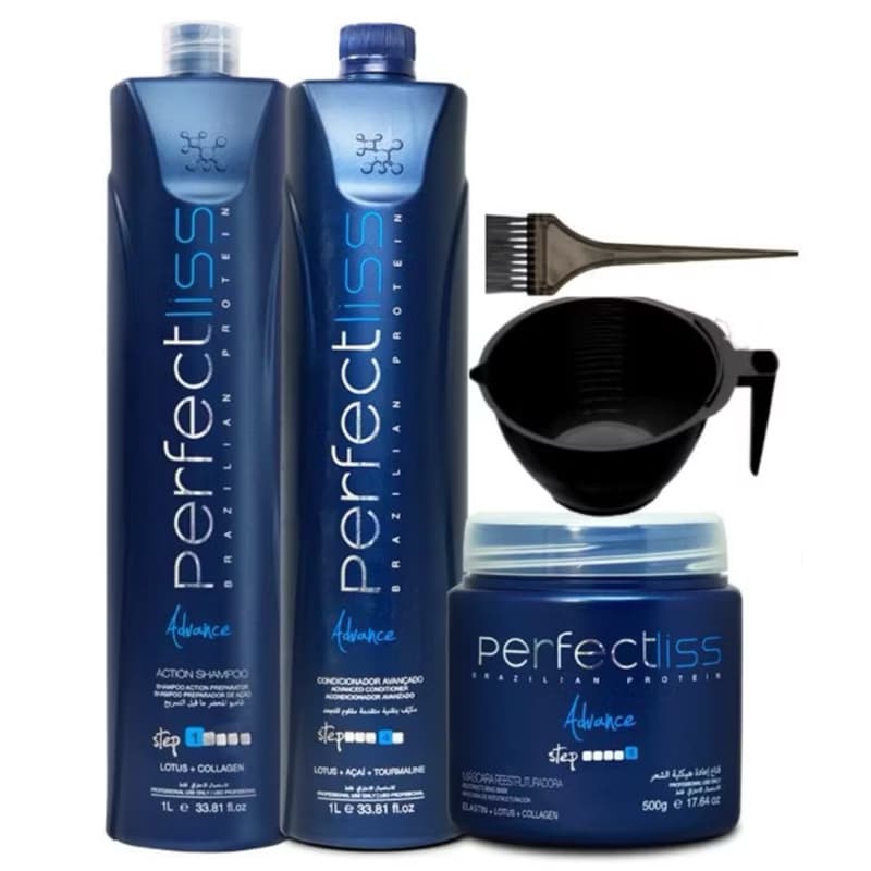 Kit Progressiva Sem Formol Perfect Liss Advance - Visat Hair - 3 Passos - 1litro