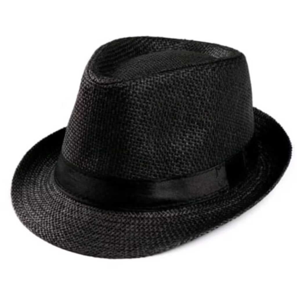 CHAPÉU MALANDRO - PRETO COM FITA PRETA - MODELO PANAMÁ