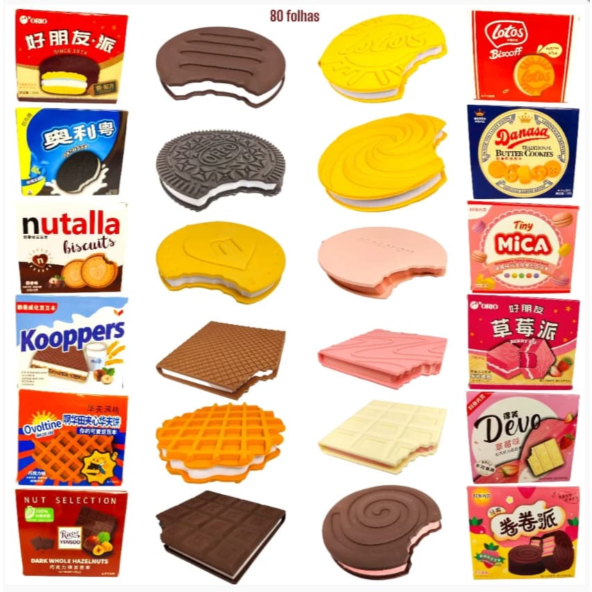 BLOCO DE NOTAS BISCOITOS DOCES - BLOQUINHO FOFO COM CHEIRINHO E FORMATO DE BISCOITOS CLÁSSICOS