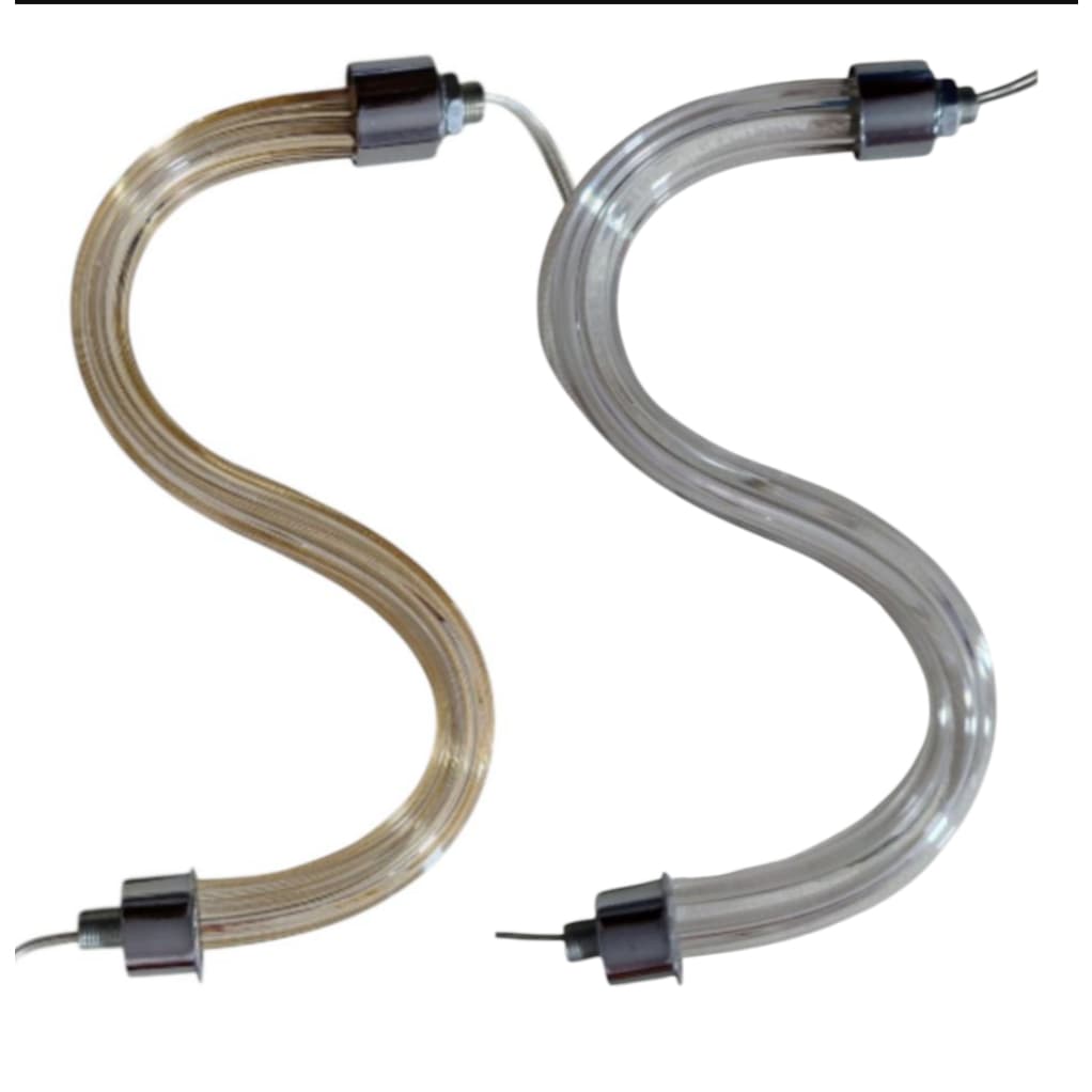 1 Braço Cristal Canelado Liso Transparente ou Champanhe 20cm de Cristal para Lustres e Pendentes