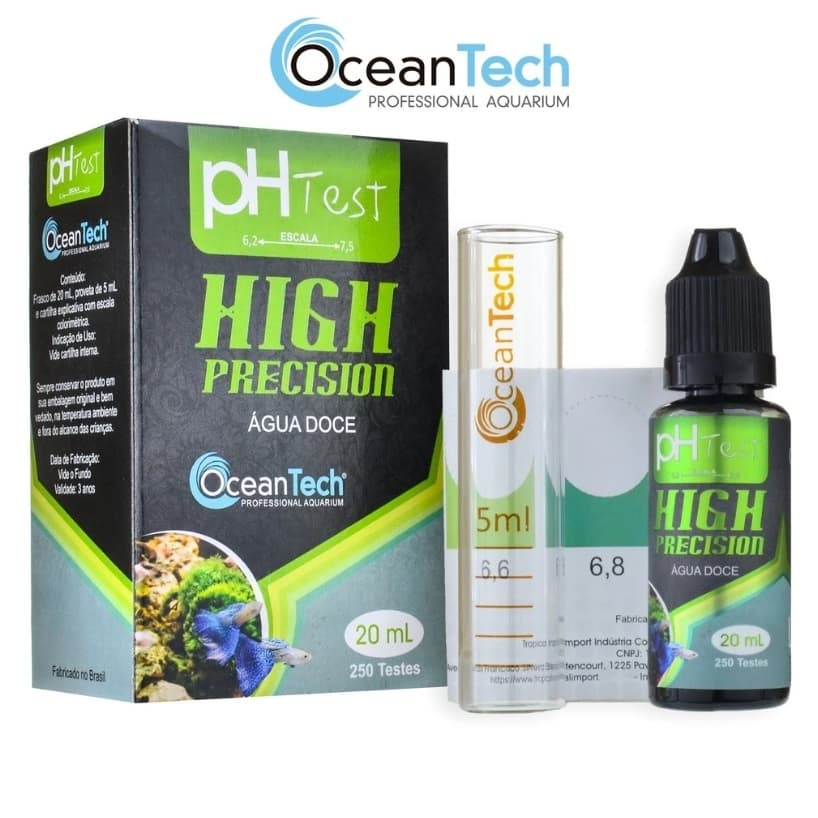 Ph Test 20ml da Ocean Tech - Teste De Ph Para Aquários - 250 testes