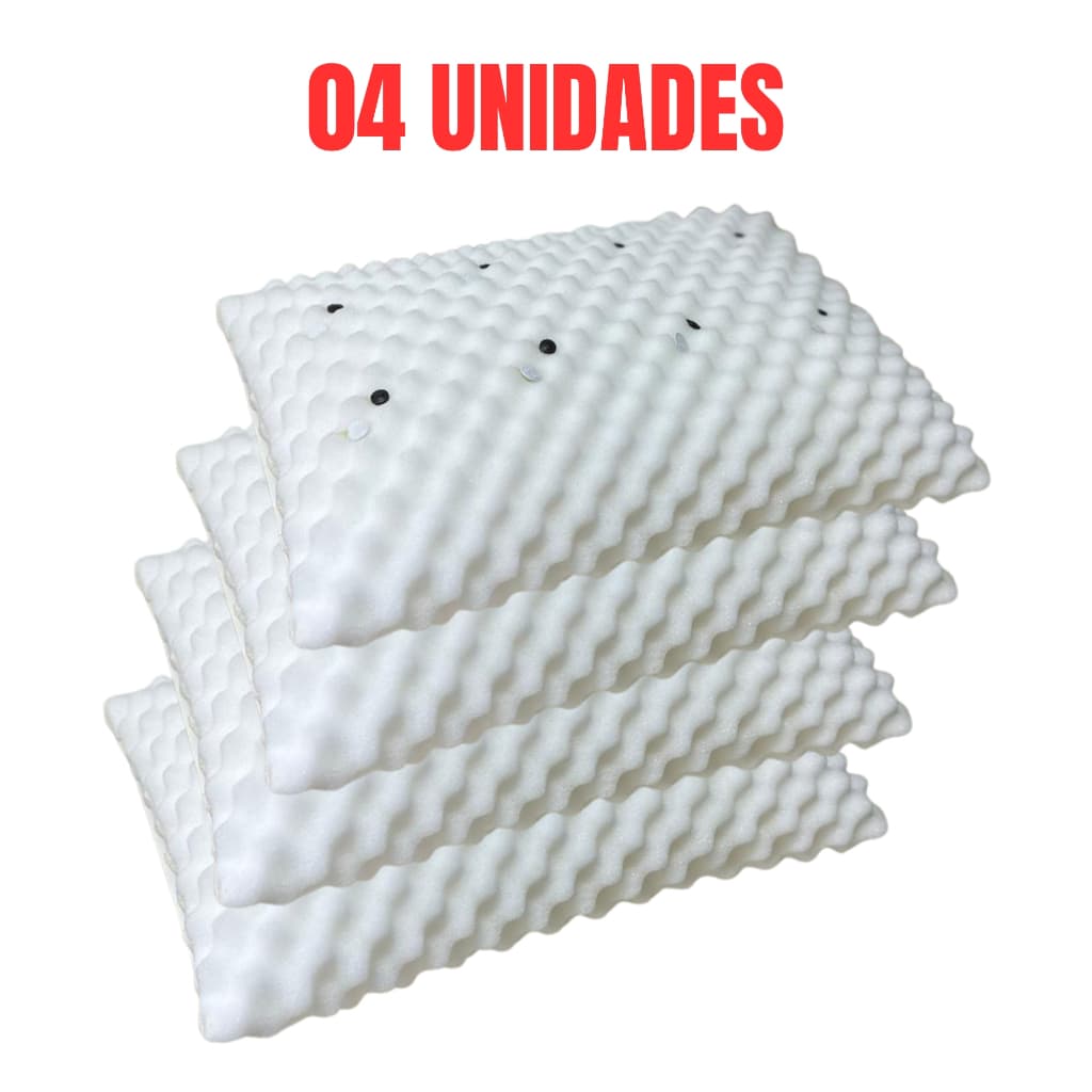 KIT 4 Travesseiro MAGNÉTICO ALTO Ortopedico Infravermelho Espuma Massageador Anatomico