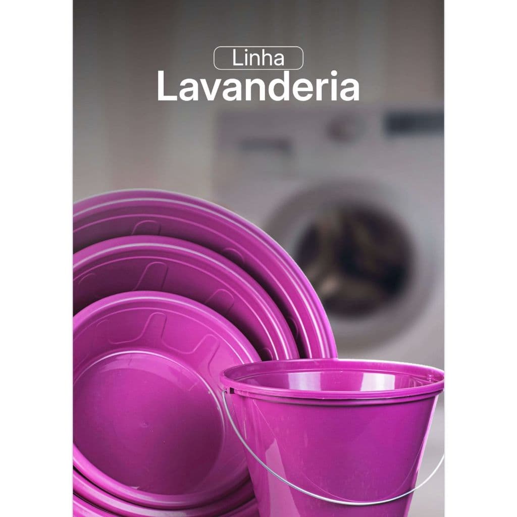 Kit Lavanderia de 03 Bacias + 01 Balde Multiuso