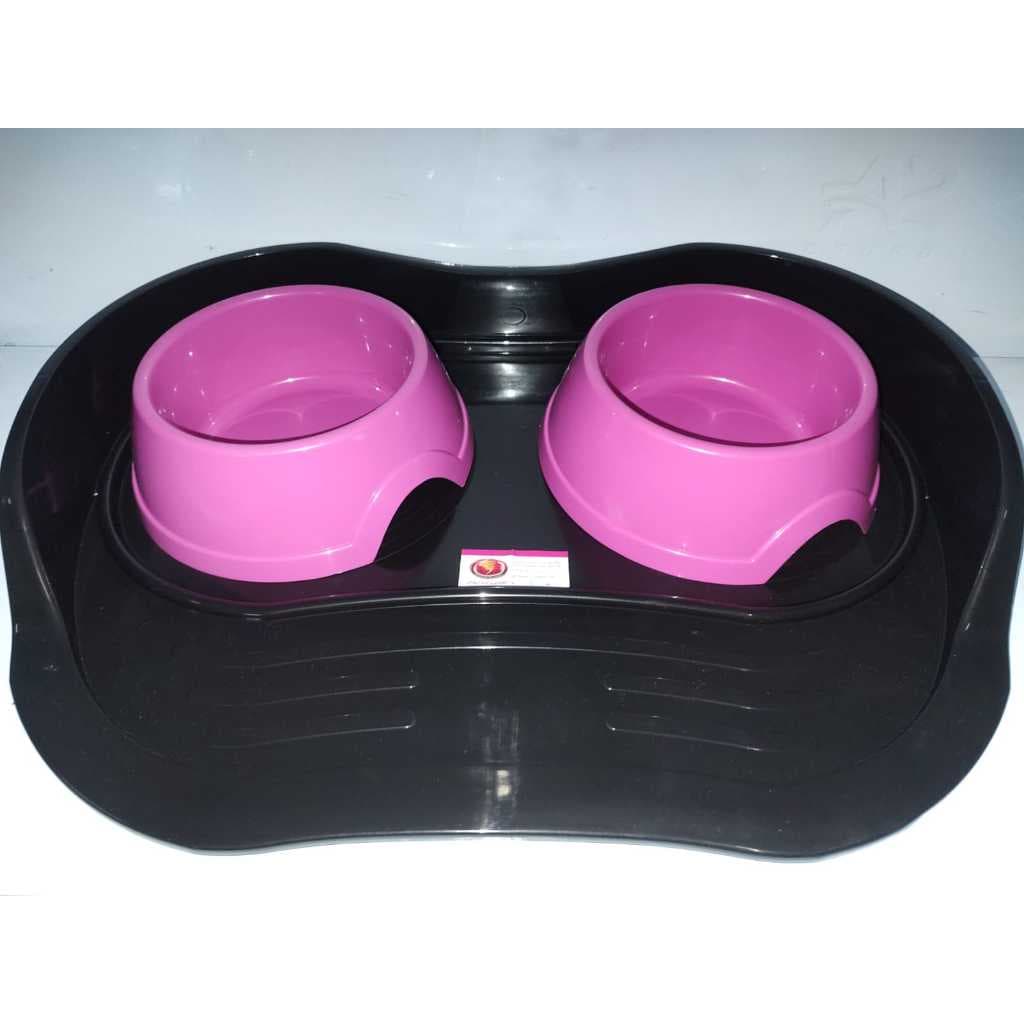 Comedouro e Bebedouro Para Cães + Bandeja - Bandeja e 2 Vasilhas Pet Para Água e Comida- Furacâo Pet