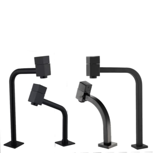 Torneira Luxo Quadrada 3/4 Tubo Latão Preto Fosco
