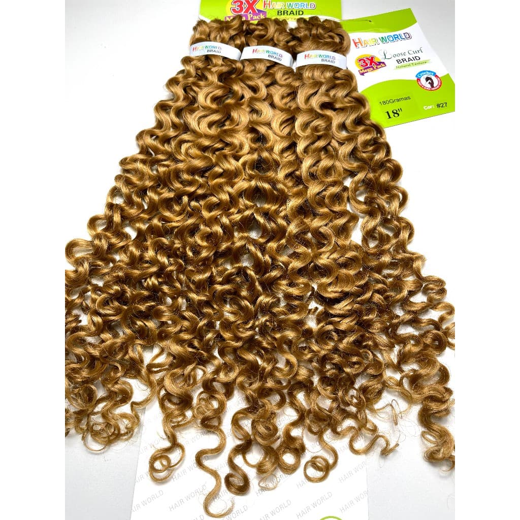 Cabelo Cacheado Crocht Fibra Bio Macio Loose Curl Braid 18inch 180g Hair world