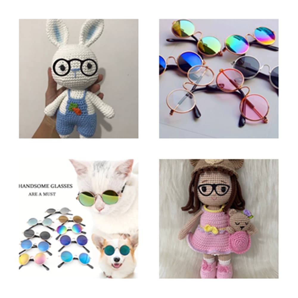 Óculos para bonecas gatos cachorros amigurumis