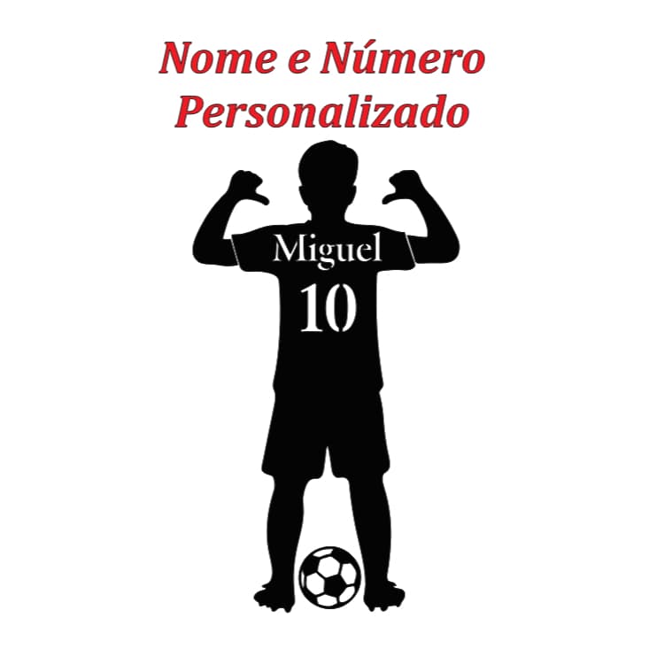 Placa  Decorativa Futebol Personalizado MDF Nome e Numero Infantil Criança Aniversario