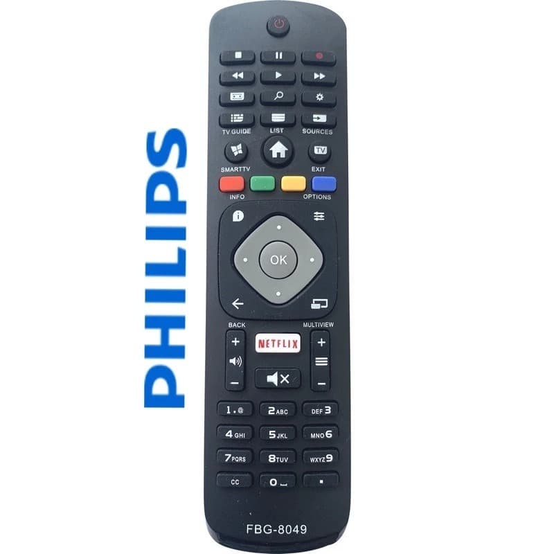 CONTROLE REMOTO SMART TV COMPATÍVEL C/ PHILIPS C/NETFLIX