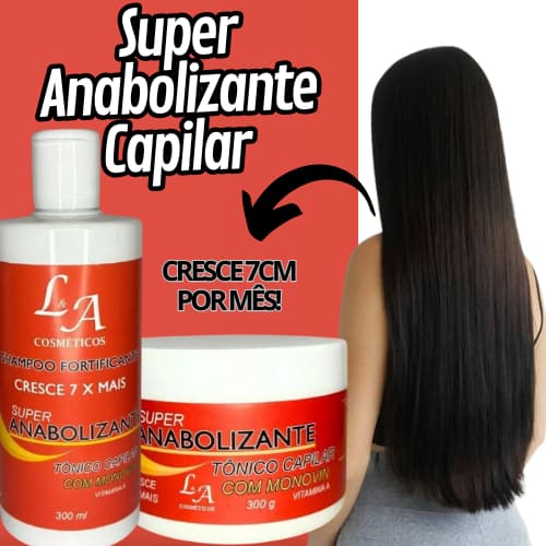 Kit Anabolizante Capilar Crescimento Acelerado até 7 cm por Mês Original