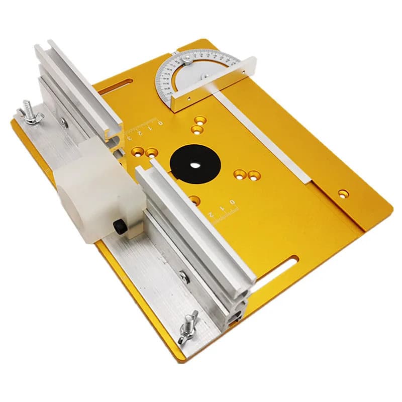 Placa Para Tupia Invertida Com Guia Goniometro Alumínio