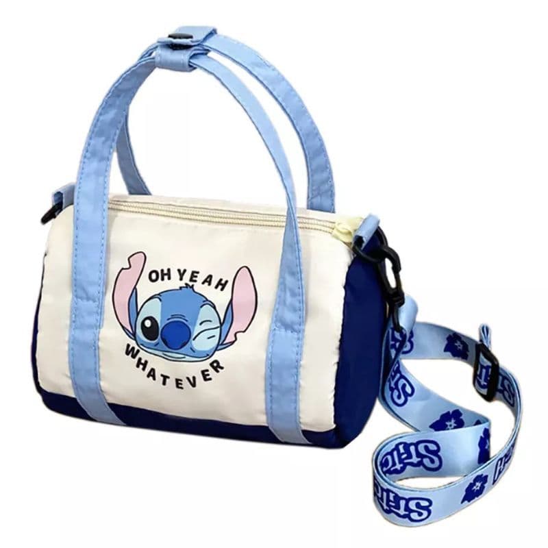 Bolsa Feminina Stitch Azul Cute Estilo Coreano Alça Tiracolo e Mão