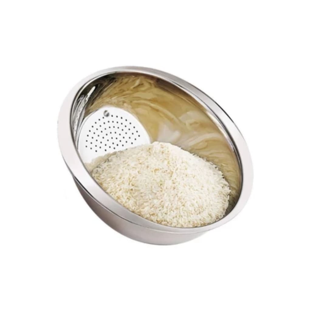 Escorredor Inox Multiuso Arroz Frutas Legumes Cozinha Prática