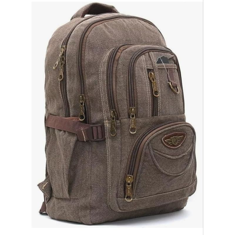 Mochila Lona Reforçada Pará Trabalho Viagem Escolar Notebook Tamanho 18 100%Lona KV1882