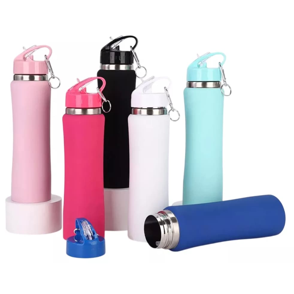 Garrafa Termica 750ml Aço Inox Com Logo E Chaveiro