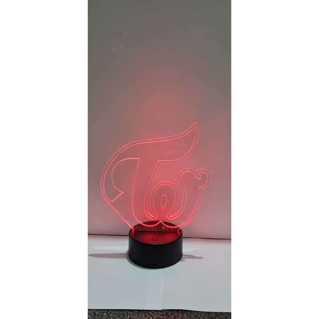Luminária Logo Twice Acrílico Kpop Led Abajur