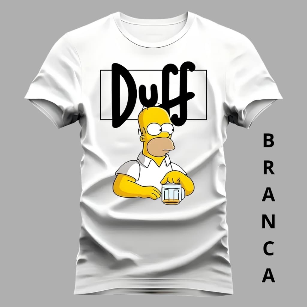 Camiseta Homer Duff Escrita Preta Camisa 1005 Algodão Blusa De Envio Imediato