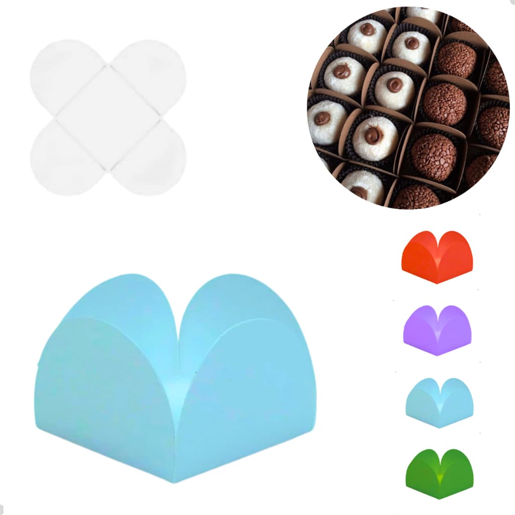 Forminhas 4 Pétalas Forma Para Doces Festas Evento Decoração Mesa