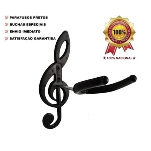 5 Suportes De Violão ....PRETO...Parede, Guitarra, Baixo, Cavaquinho,Viola Ukulele