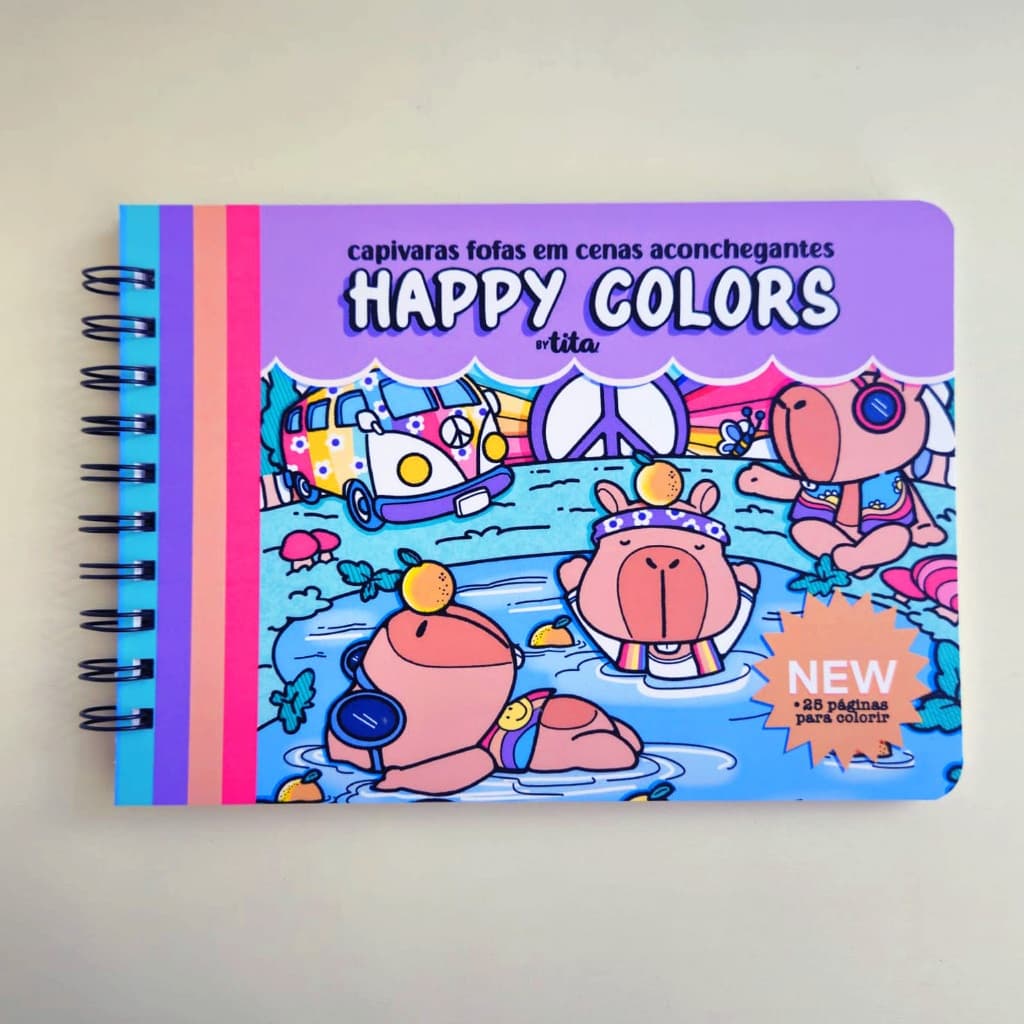 Livro de Colorir 30 Folhas de 120g A5 Capivara ou Alice - Caderno de Pintura Coloring Book