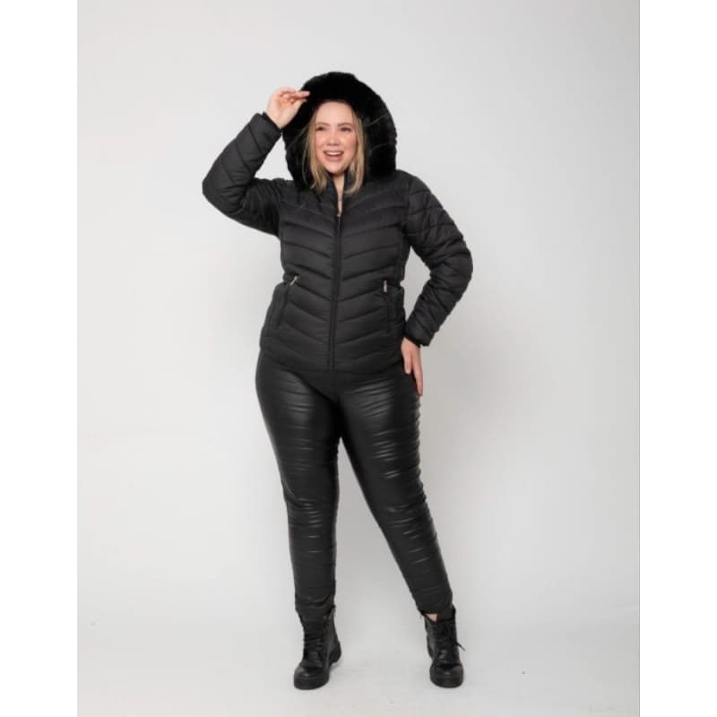Jaqueta Nylon plus size feminina forrada pelucia  g2 a g5