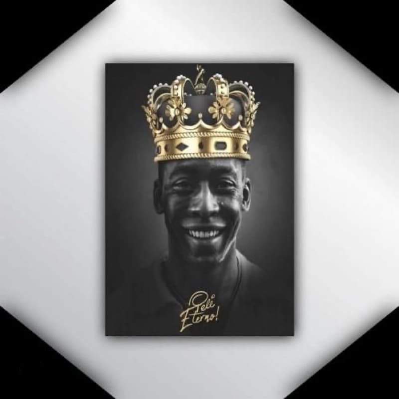 Quadro decorativo pelé rei do futebol 1 peça mdf 3mm quadros pelé brasil Decoração de Parede Quadros decorativos grande