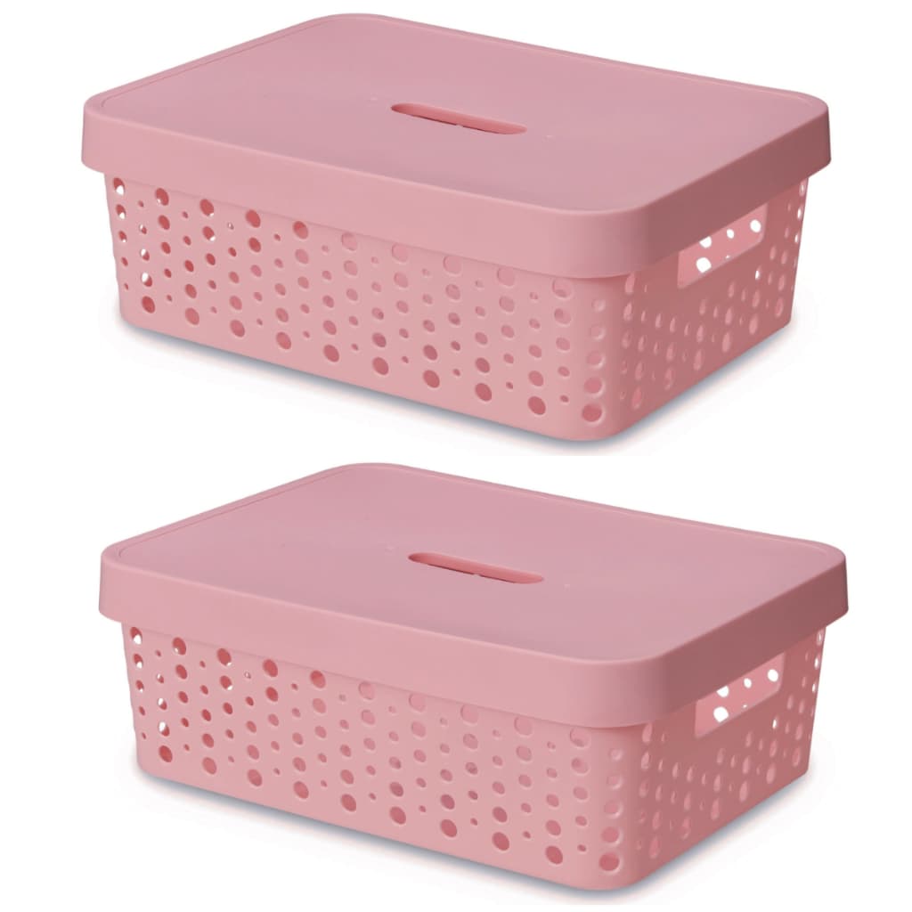 Kit 2 Cestos Organizadores 11 Litros Caixa Organizadora 36x27x12 Cesta Multiuso