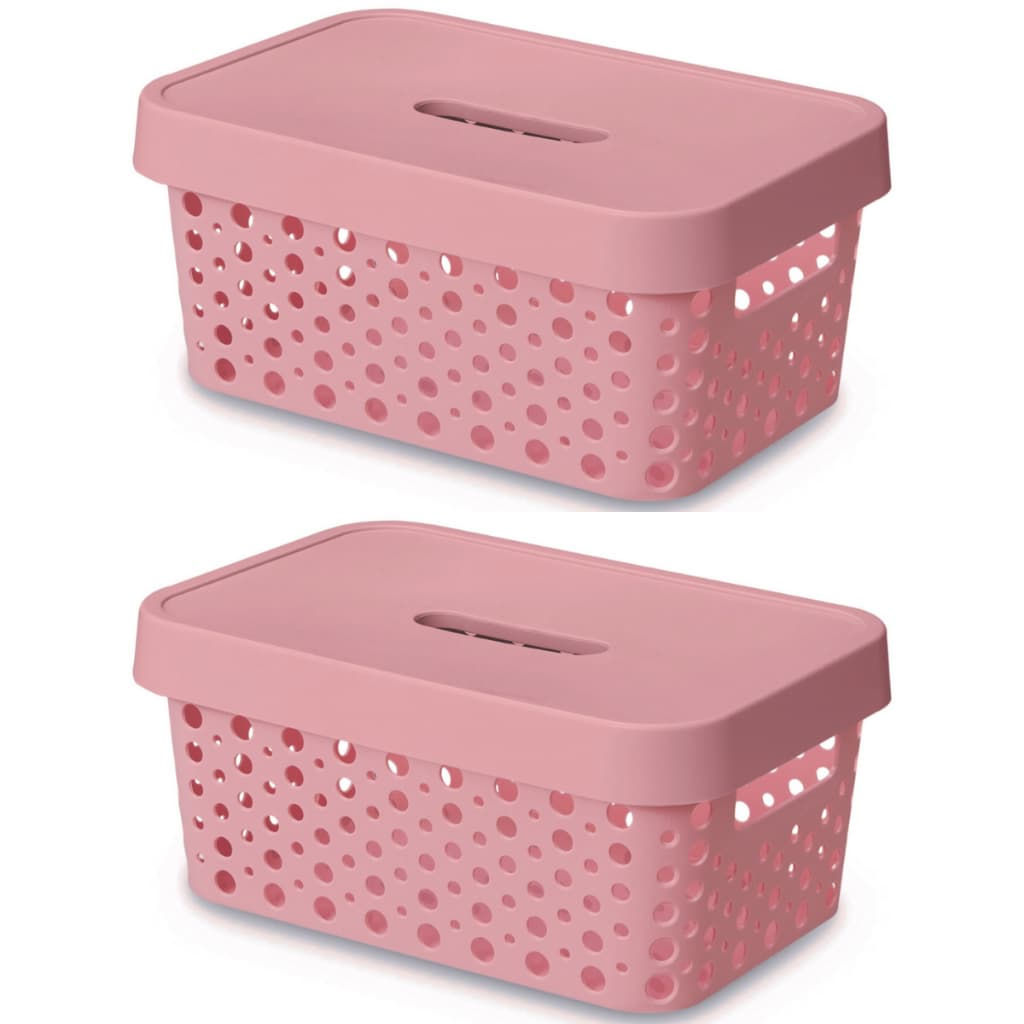 Kit 2 Cestos Organizadores 2 Litros Caixa Organizadora 19x14x10 Cesta Multiuso