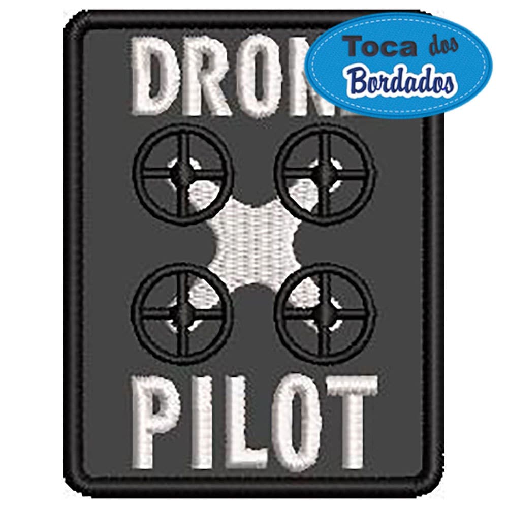 Patch bordado Piloto Drone pilot 8x6cm Cód.6546 operador breve