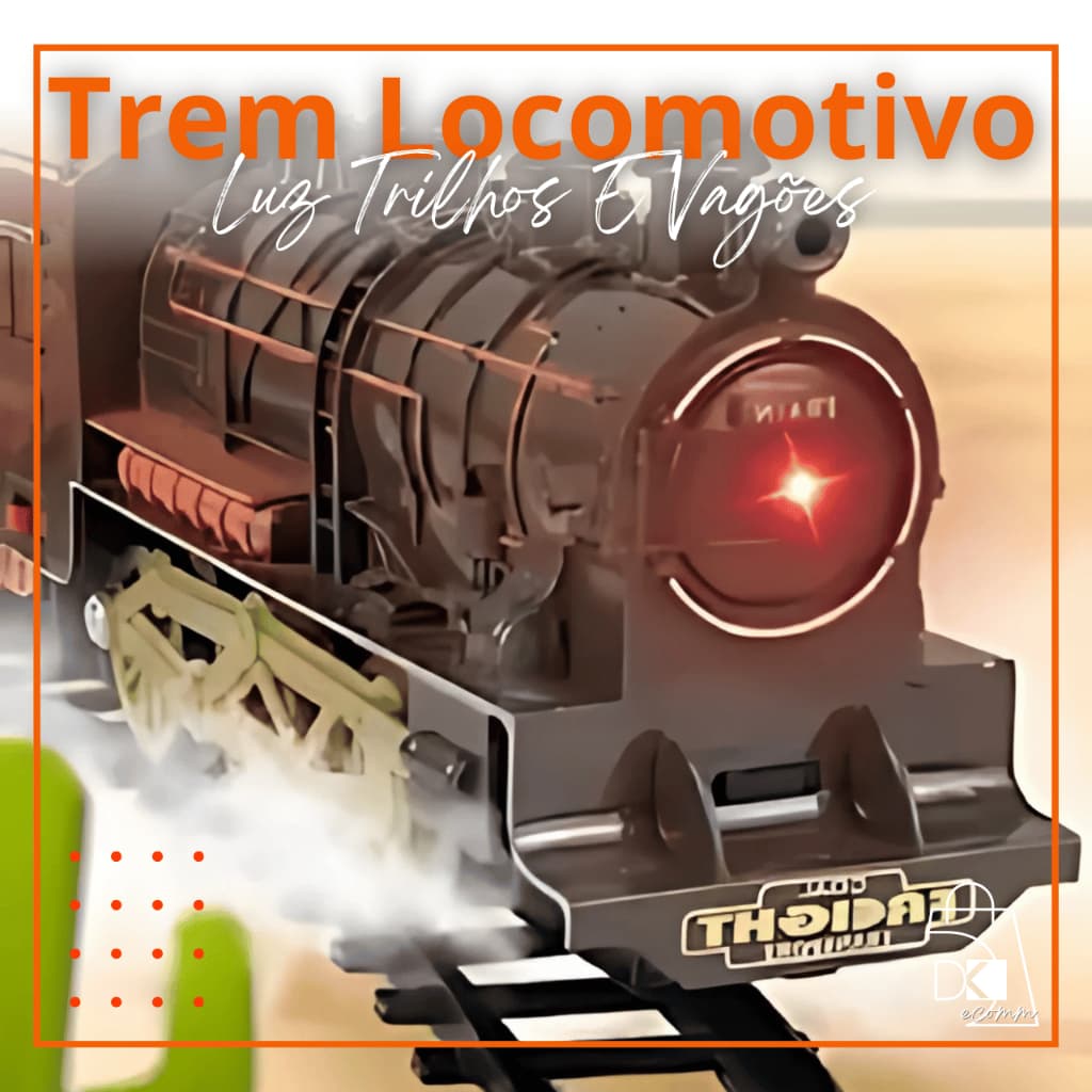 Trem Locomotivo Expresso Ferrorama Infantil com Luz, Trilhos e 5 Vagões