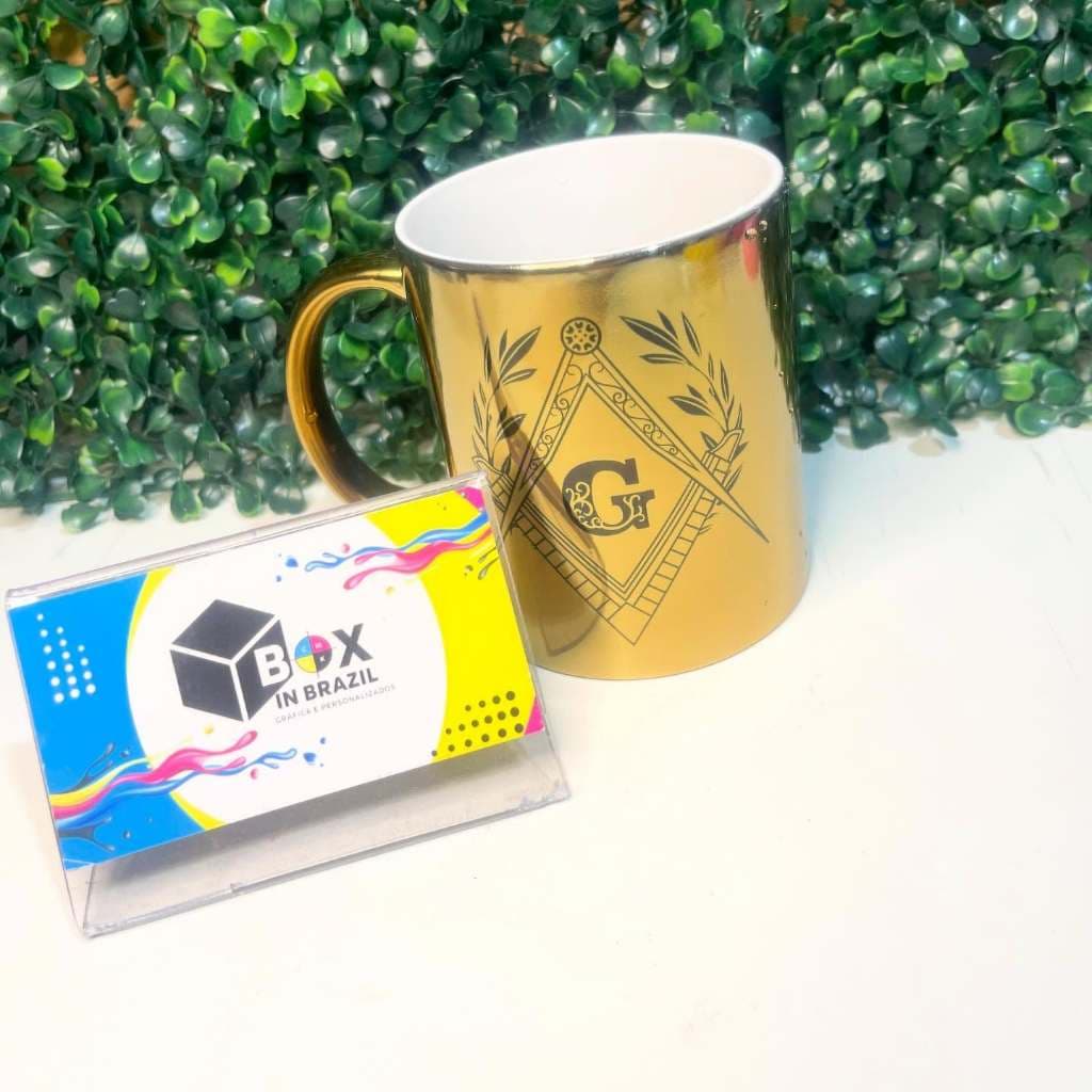 Caneca Maçom, Maçonaria Com Nome Personalizado Caneca Metalizada - Caneca Maçonaria Cromada
