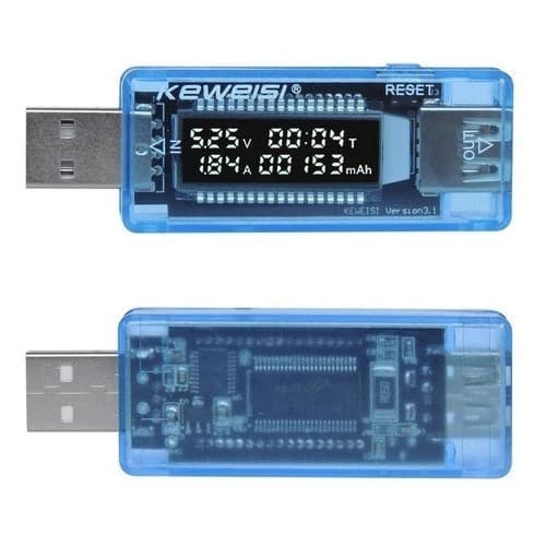 Voltímetro e amperímetro usb charger