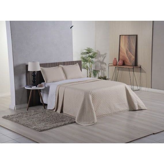 Kit Colcha Cobreleito Casal Dupla Face 3 Peças Toque Macio Premium