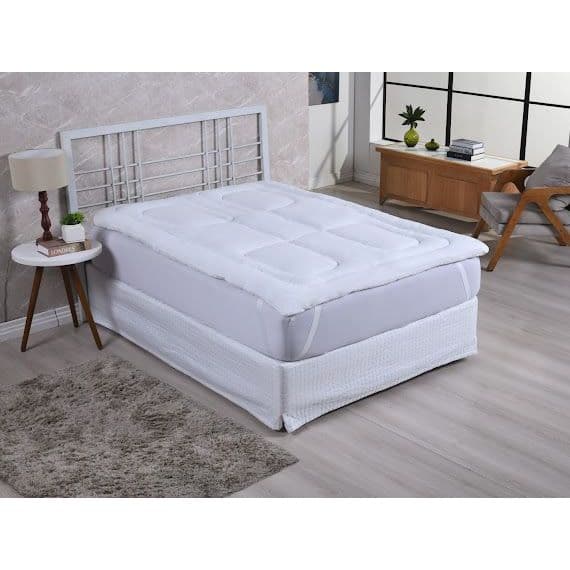 Protetor De Colchão Pillow Top Casal Queen King Confortável E Toque Macio