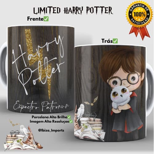 Caneca HP Xicara Personalizada Porcelana Cut Cartoon Edição Limitada