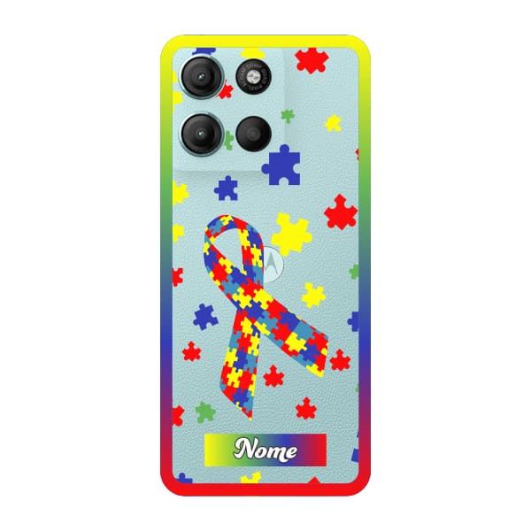 Capinha para Moto G15 Anti Impacto Personalizada - Autismo - Autista - com nome e fundo transparente