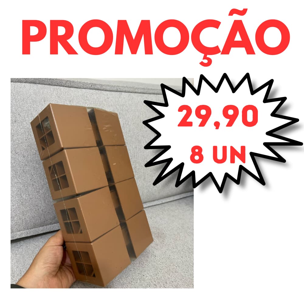 Pés Para Guarda Roupas e Cômoda Com 8 Unidades  + Parafuso 04