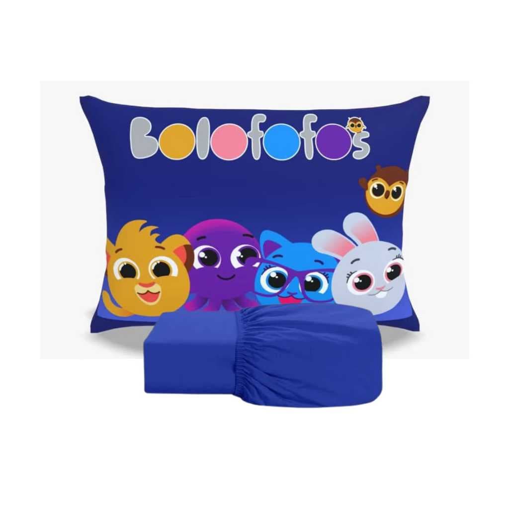 JOGO DE LENÇOL SOLTEIRO INFANTIL BOLOFOFOS QUARTO MENINO QUARTO MENINA FRONHA TRAVESSEIRO 2 PEÇAS