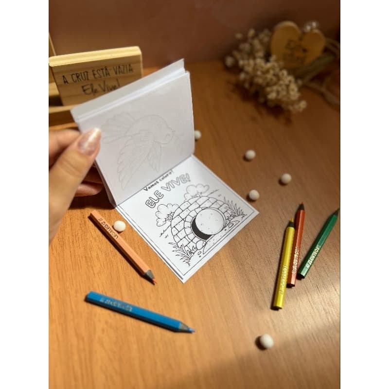 Mini Revistinha para Colorir Tema Páscoa Personalizada – Lembrancinha Infantil Capa Colorida | Atividades Infantis